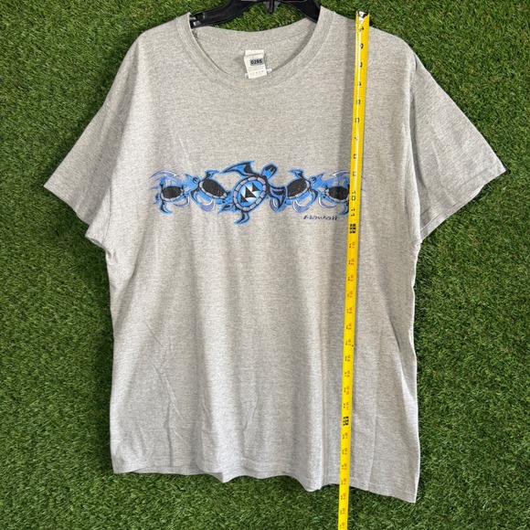 Gildan Hawaii Turtle Graphic T-Shirt Mens‎ Size L Gray Short Sleeve Y2K - Picture 4 of 5